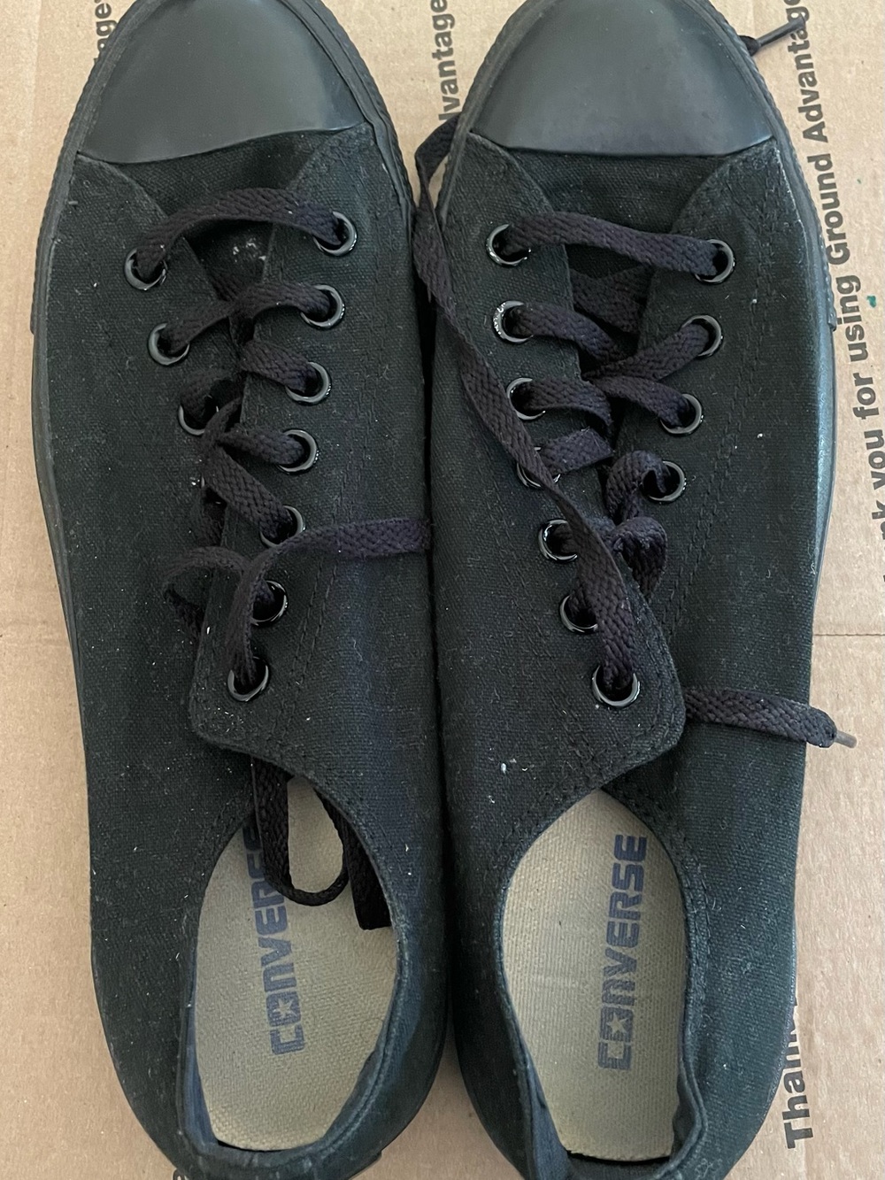 Converse Black Canvas Low-Top Sneakers with Black Laces
